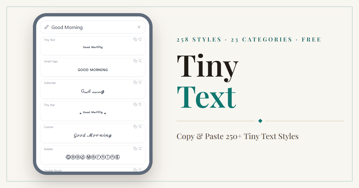 Tiny Text — Copy & Paste 250+ Tiny Text Styles