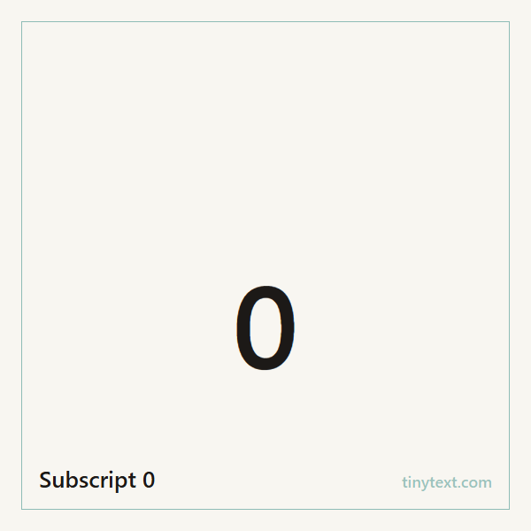 Subscript 0 ₀ symbol image