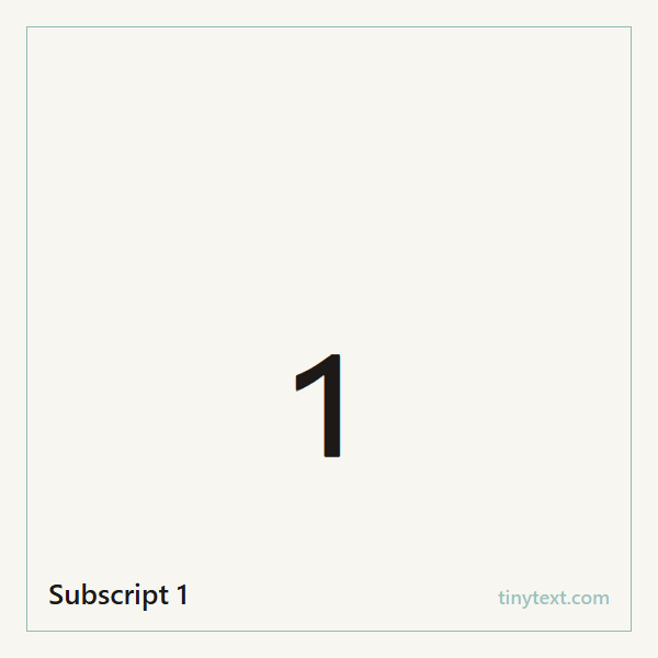 Subscript 1 ₁ symbol image