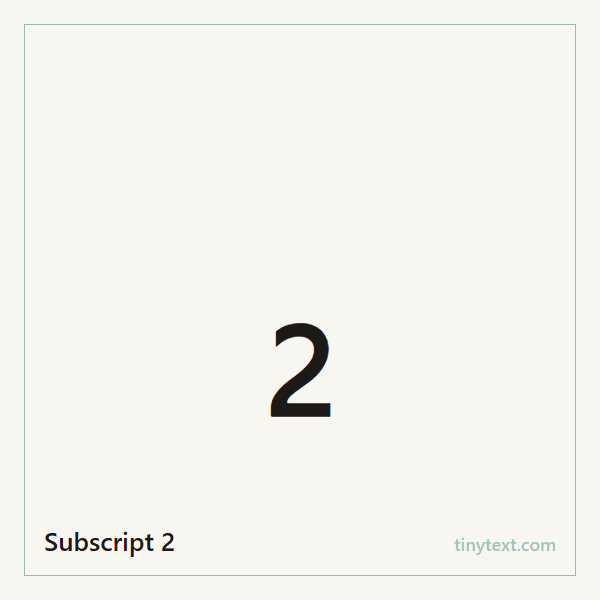 Subscript 2 ₂ symbol image