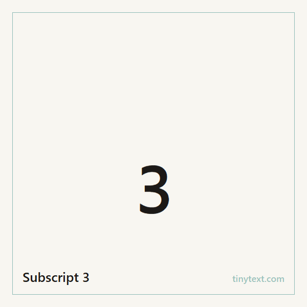 Subscript 3 ₃ symbol image