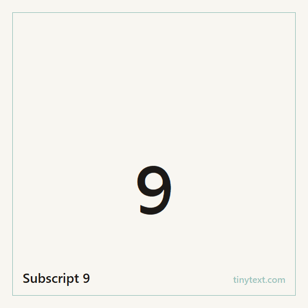 Subscript 9 ₉ symbol image