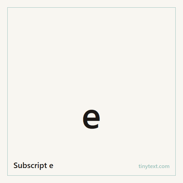 Subscript e ₑ symbol image