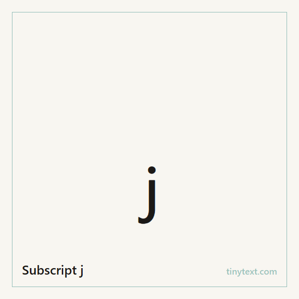 Subscript j ⱼ symbol image