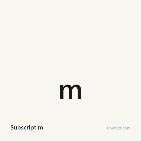 Subscript m ₘ symbol image