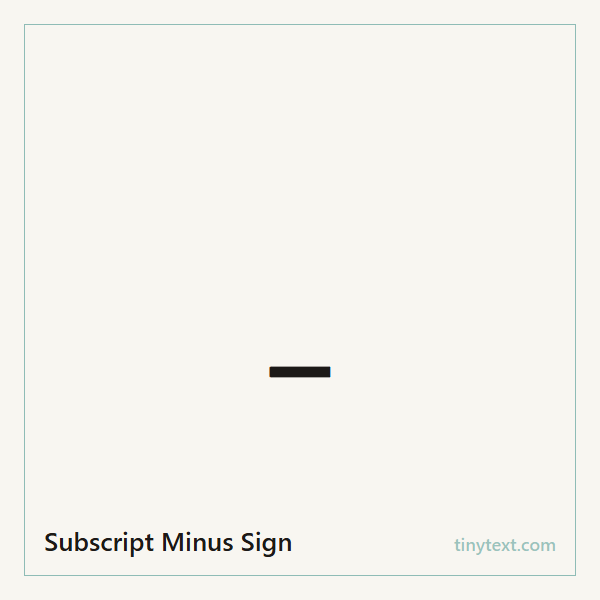 Subscript Minus Sign ₋ symbol image