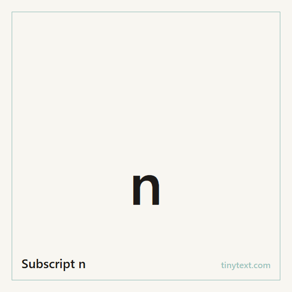 Subscript n ₙ symbol image