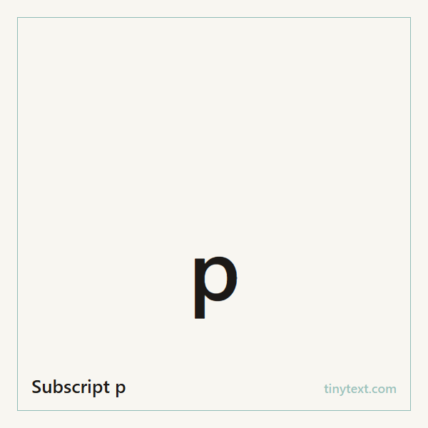 Subscript p ₚ symbol image