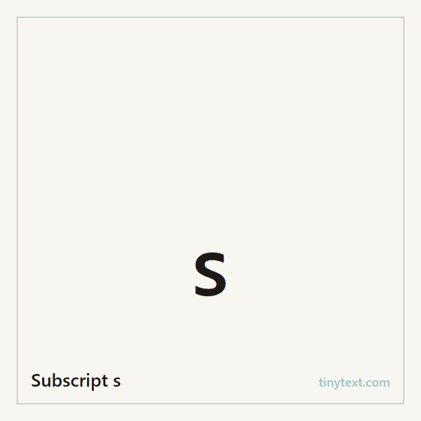 Subscript s ₛ symbol image