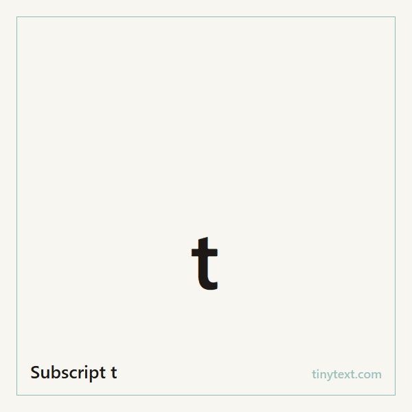 Subscript t ₜ symbol image