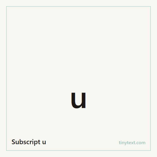 Subscript u ᵤ symbol image