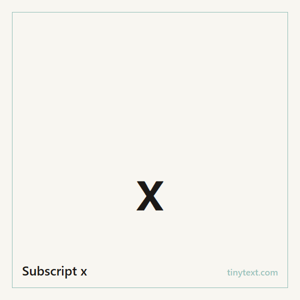 Subscript x ₓ symbol image