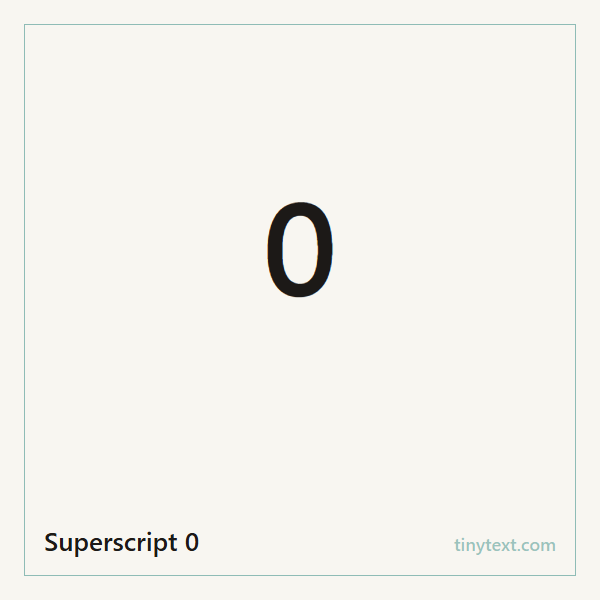 Superscript 0 ⁰ symbol image