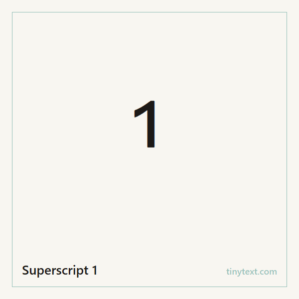 Superscript 1 ¹ symbol image
