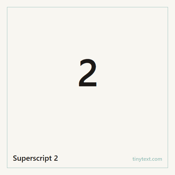 Superscript 2 ² symbol image
