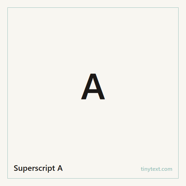 Superscript A ᴬ symbol image