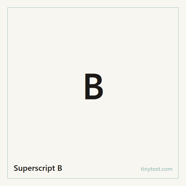 Superscript B ᴮ symbol image