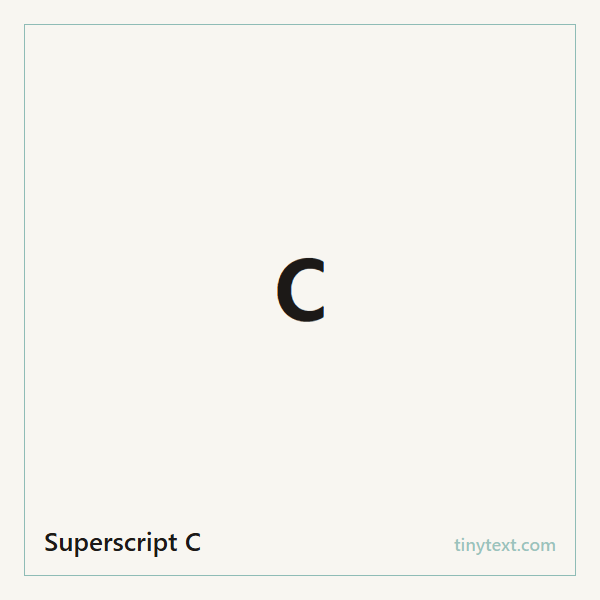 Superscript C ᶜ symbol image