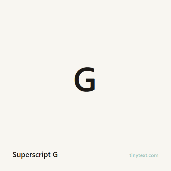 Superscript G ᴳ symbol image