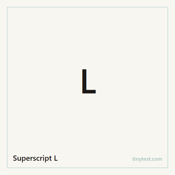 Superscript L ᴸ symbol image