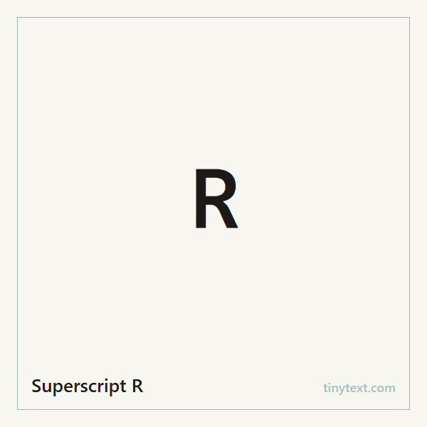 Superscript R ᴿ symbol image