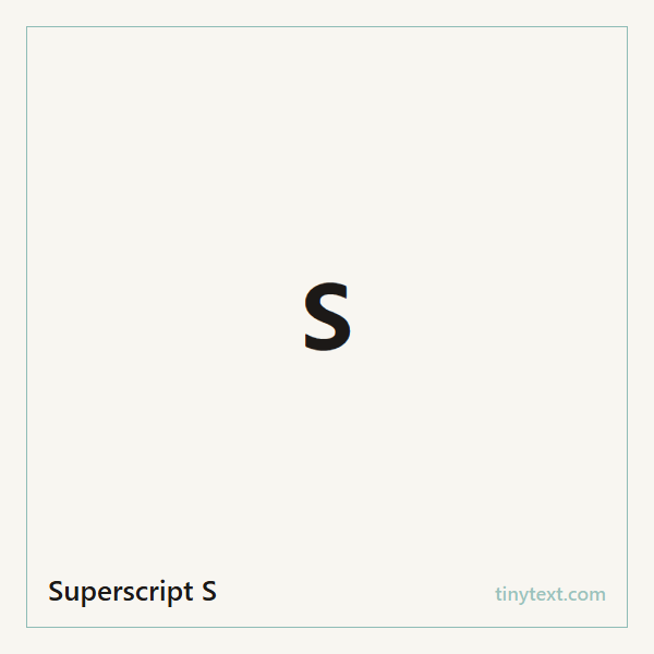 Superscript S ˢ symbol image