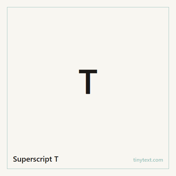 Superscript T ᵀ symbol image