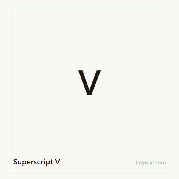Superscript V ⱽ symbol image