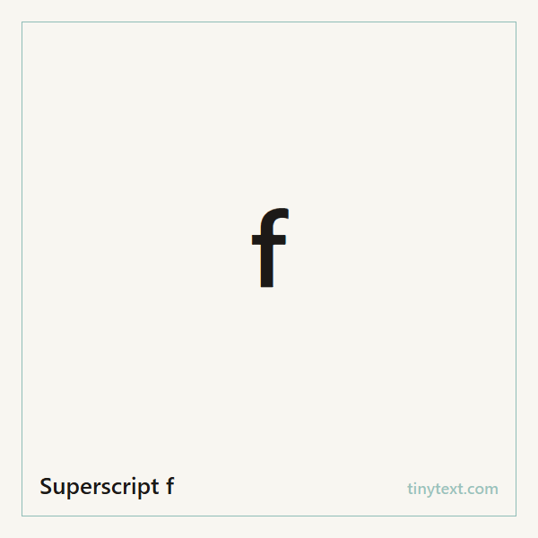 Superscript f ᶠ symbol image