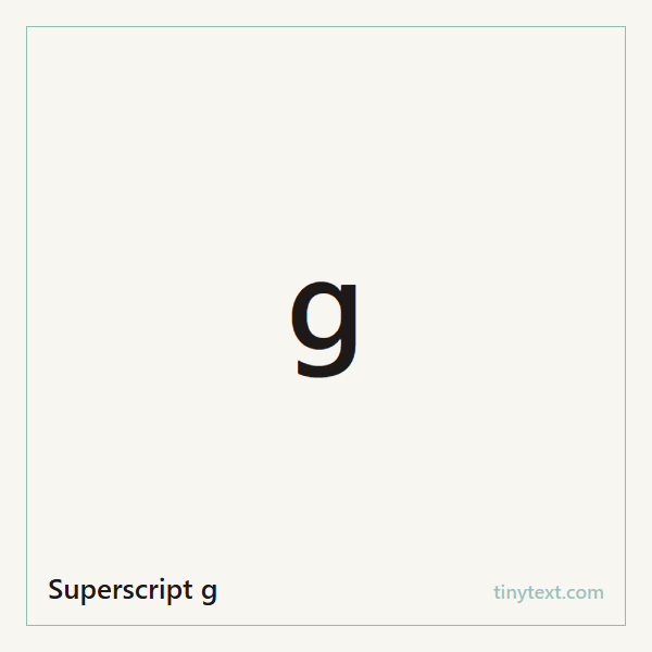 Superscript g ᵍ symbol image