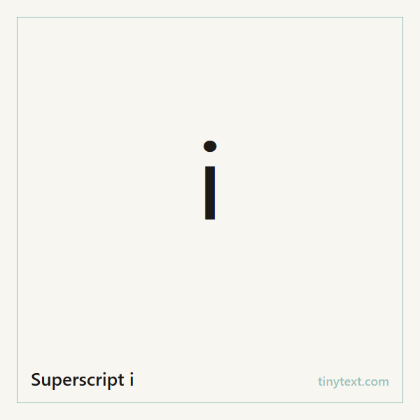 Superscript i ⁱ symbol image