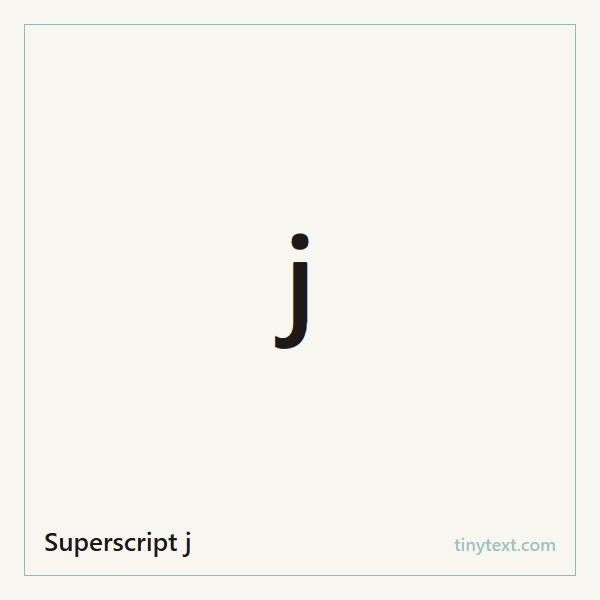 Superscript j ʲ symbol image