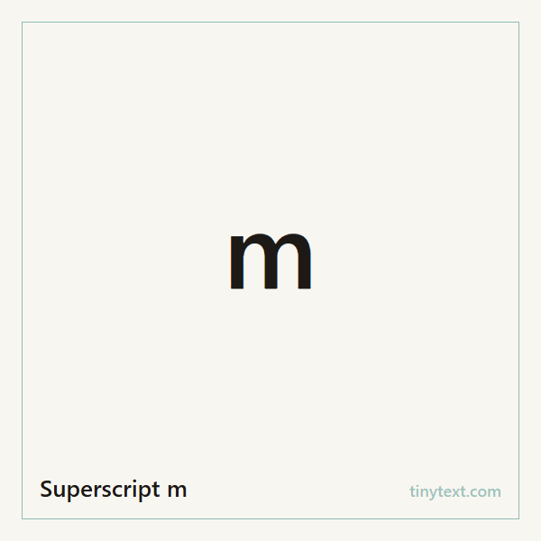Superscript m ᵐ symbol image
