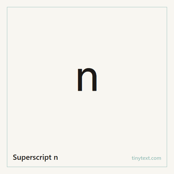 Superscript n ⁿ symbol image