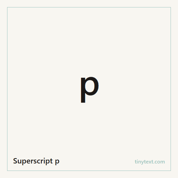 Superscript p ᵖ symbol image