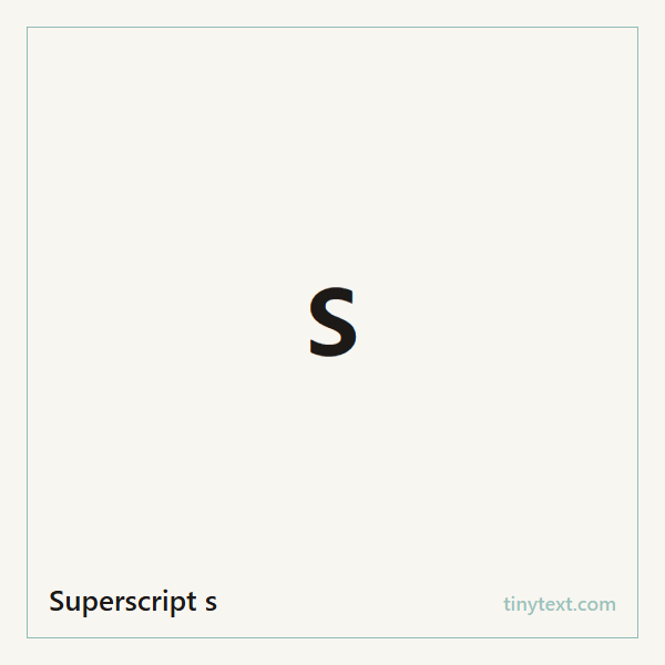 Superscript s ˢ symbol image