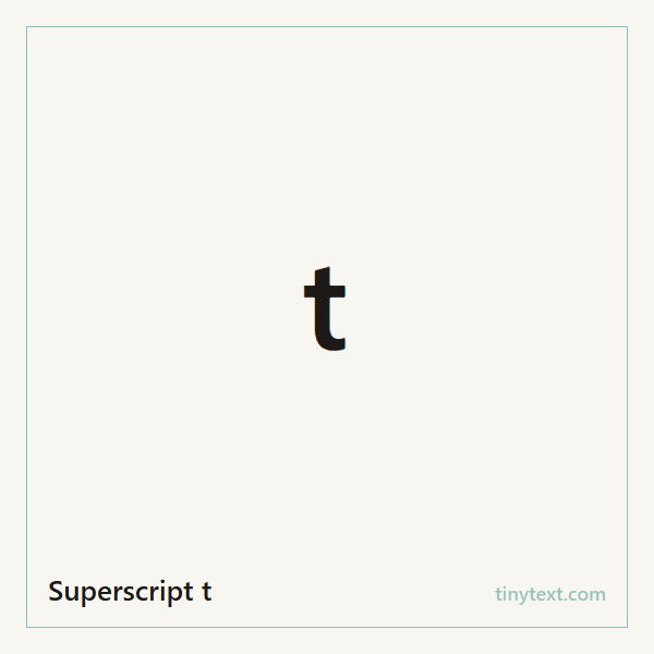 Superscript t ᵗ symbol image