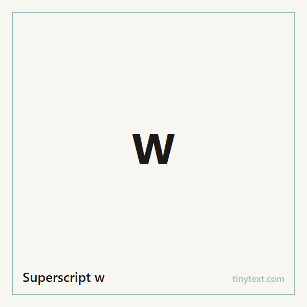 Superscript w ʷ symbol image