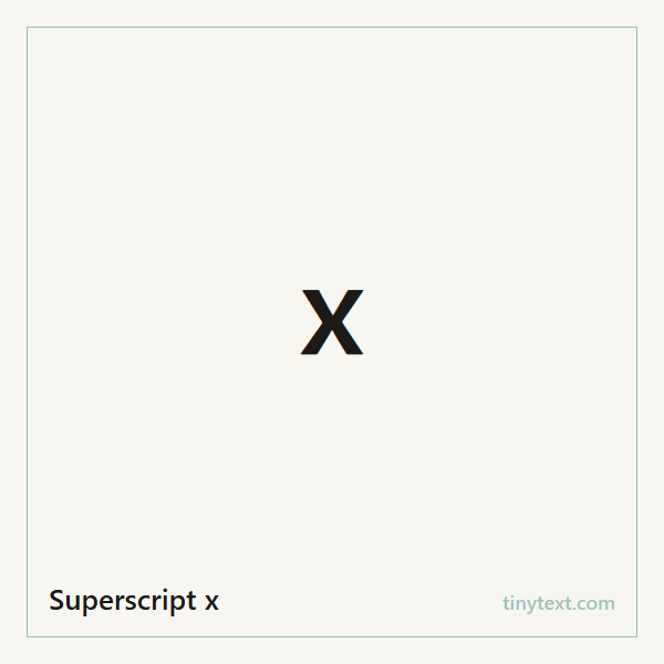 Superscript x ˣ symbol image